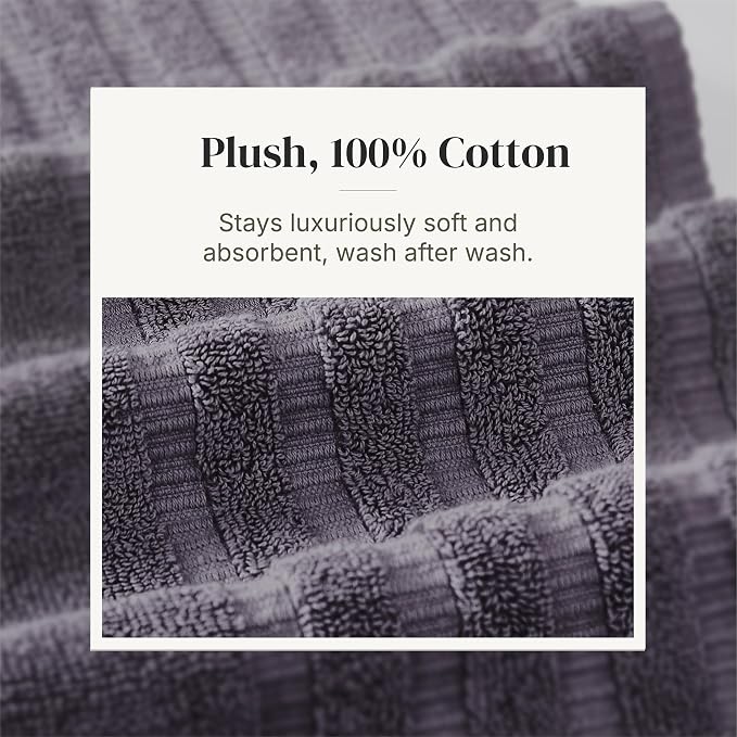 Modern Threads Classic Diamond 6-Piece 100% Cotton Towel Set – Yarn Dyed - Image 5