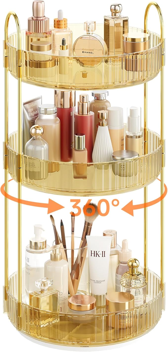 Rotating Makeup Organizer Countertop, Skincare Organizers, Spinning Perfume by Kinkota