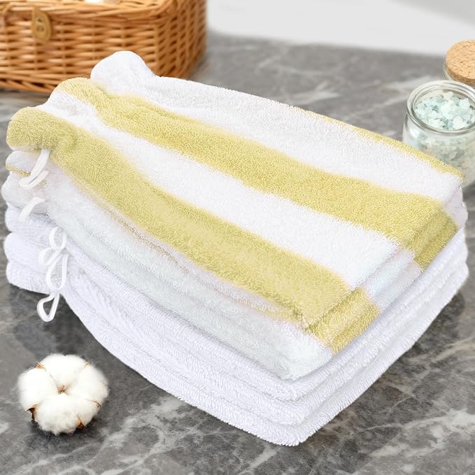 VOOVA & MOVAS Bath Washcloths 6-Pack, 8.3x6.3 Inch 100% Cotton Soft Absorbent by VOOVAMOVAS