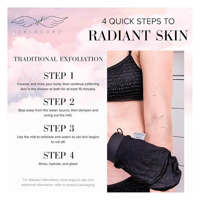 Seraphic Skincare Premium Exfoliating Glove – Viscose Fiber Korean Exfoliating - Image 4