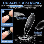 UNA GELLA Medium Stiletto Gel Nail Tips Full Cover 216Pcs Almond Shape Nails - Image 5