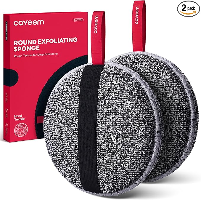 Caveem Exfoliating Body Scrubber, Extra Rough Shower Exfoliator Sponge by Caveem