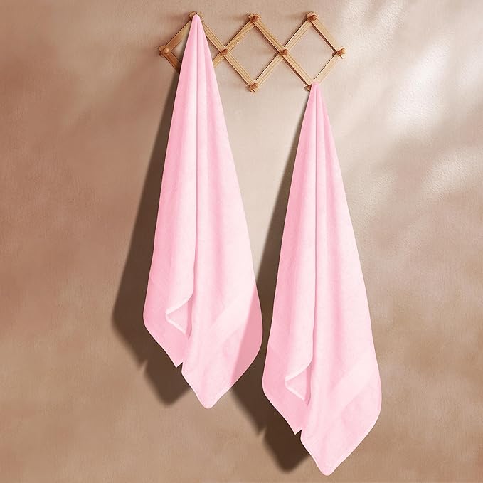 GLAMBURG Premium Cotton Oversized 2 Pack Bath Sheet 35x70-100% Pure Cotton - Image 3