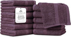 100% Cotton Wash Cloth for face & Body Set of 12, Sustainable, Highly Absorbent by VillaCelestia