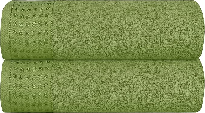 GLAMBURG 100% Cotton 2 Pack Oversized Bath Towel Set 28x55 Inches, Ultra Soft by GLAMBURG
