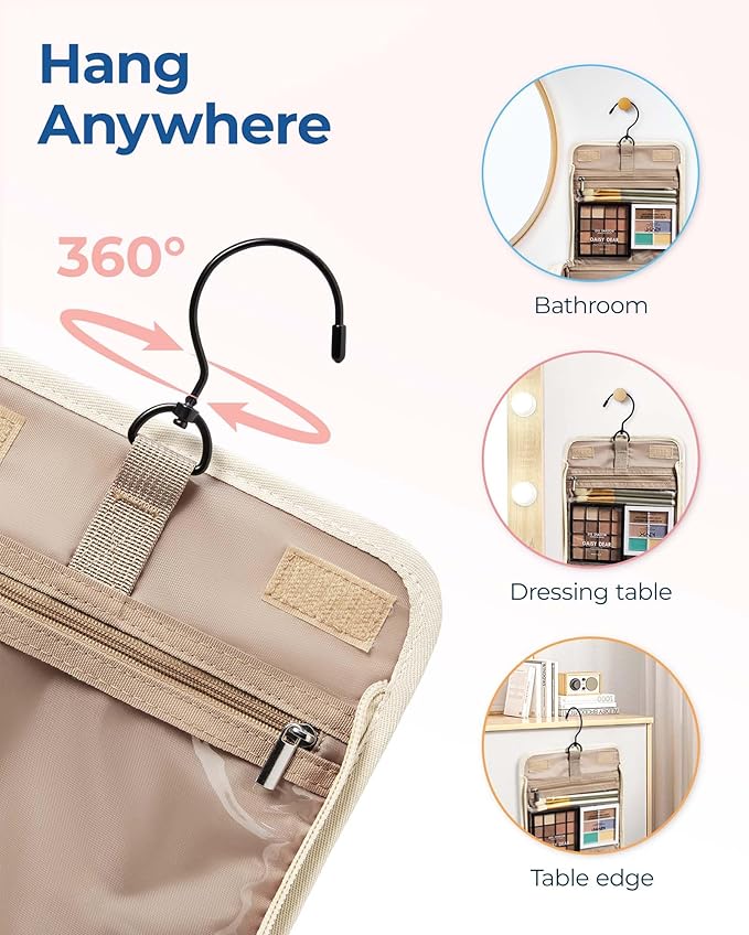 BAGSMART Toiletry Bag for Women, Travel Toiletry Bag Makeup Cosmetic Bag - Image 6