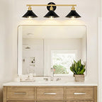 Licperron 3-Light Black and Gold Bathroom Lighting Fixtures, Farmhouse Vanity - Image 6