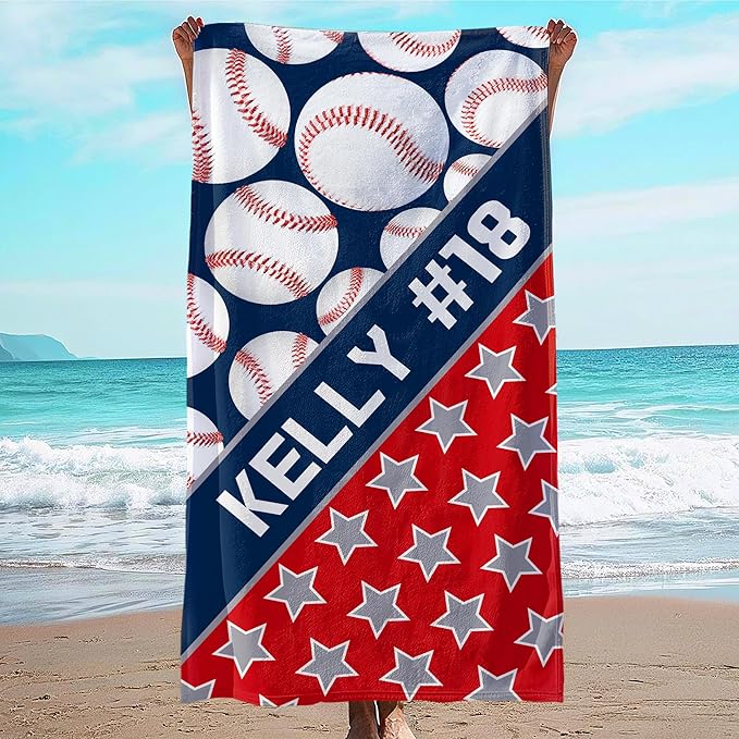 Personalized Beach Towel With Name, Custom Beach Towel with Text, Customized by JML