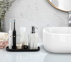 Luxspire Bathroom Vanity Tray, Oval Soap Dispenser Tray, Handmade Resin - Image 6
