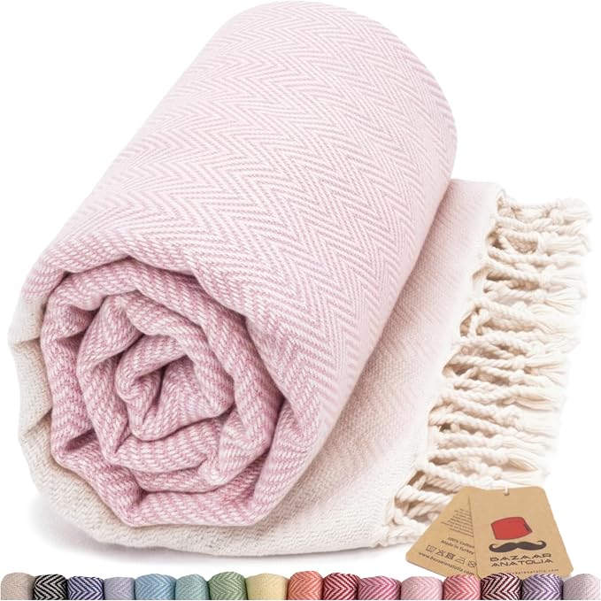 Bazaar Anatolia Turkish Beach Towel 100% Cotton Bath Towels 71x39 Quick Dry by BazaarAnatolia