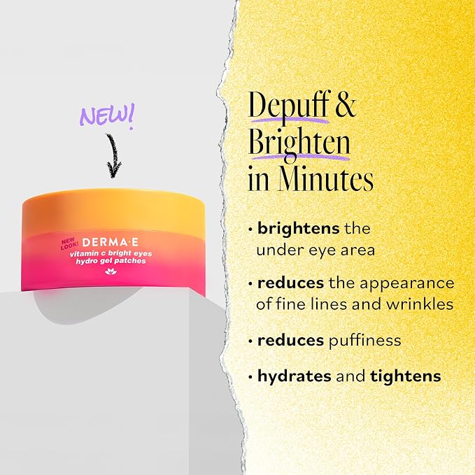 Derma E Vitamin C Bright Eyes Hydro Gel Under Eye Patches - Image 2