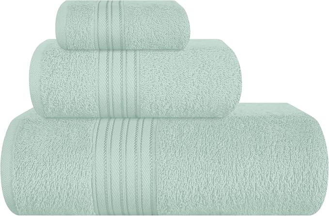 BOUTIQUO Ultra Soft 3 Pack Cotton Towel Set, Contains a Bath Towels 28x55 inch by BOUTIQUO