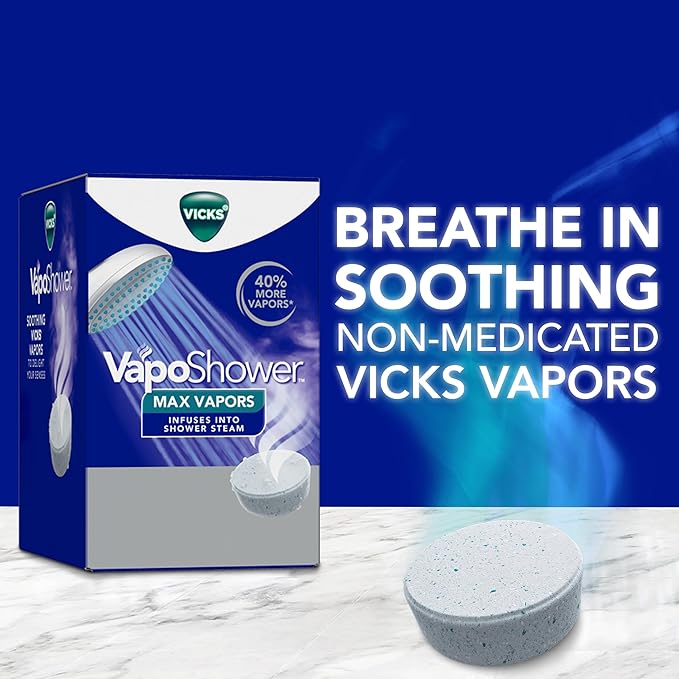 Vicks VapoShower Max Tablets, Non-Medicated Eucalyptus Shower Steamer Tablets - Image 3