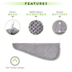 SimpleField 2 Pack Microfiber Hair Towel Wrap - Image 3