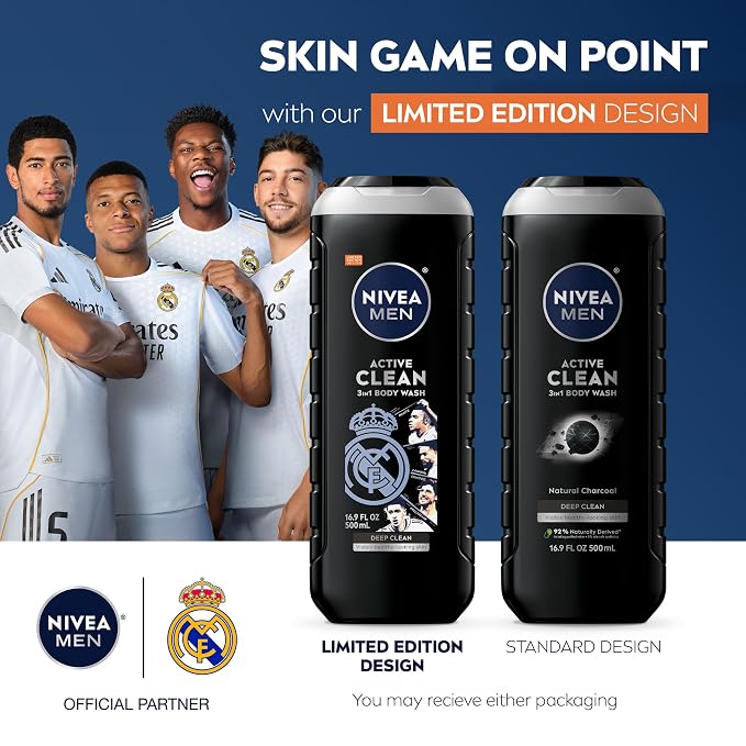NIVEA MEN Real Madrid Limited Edition Design Active Clean Body Wash - Image 2