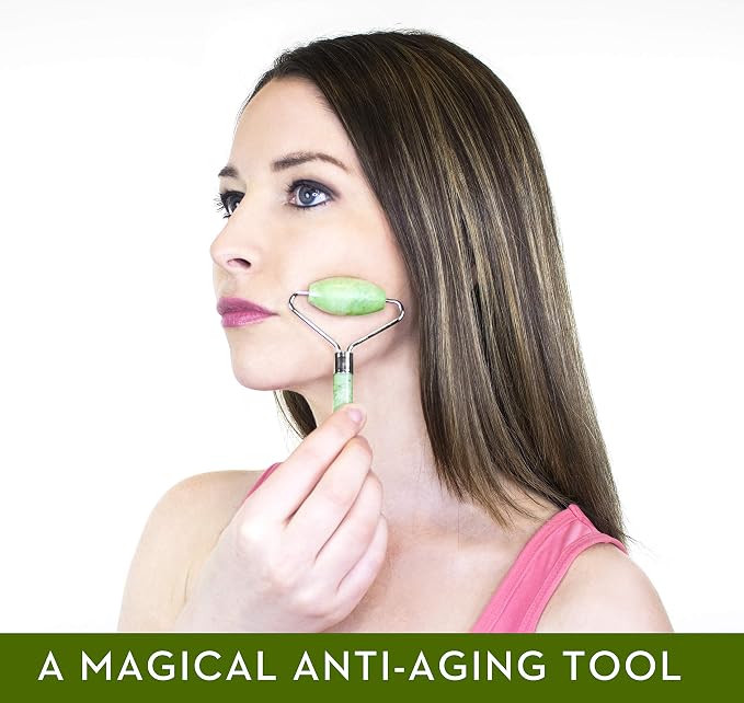 kimkoo Jade Roller and Gua Sha for Face-3 in 1 Kit - Image 6