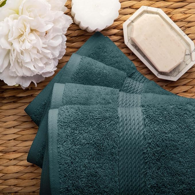 Superior Egyptian Cotton Pile Hand Towel Set of 4, Ultra Soft Luxury Towels - Image 5