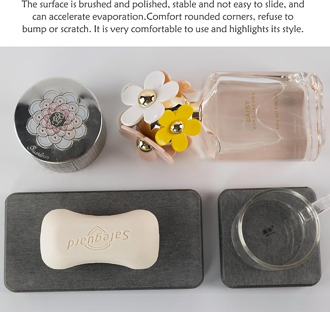 NiuYichee Set of 4 Water Absorbent Diatomite Coasters, Diatomaceous Earth - Image 6