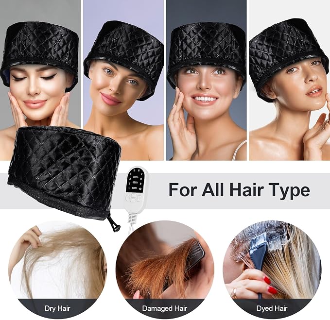 Electric Hair Steamer Cap, Hair Care Hat Heating Cap - Image 7