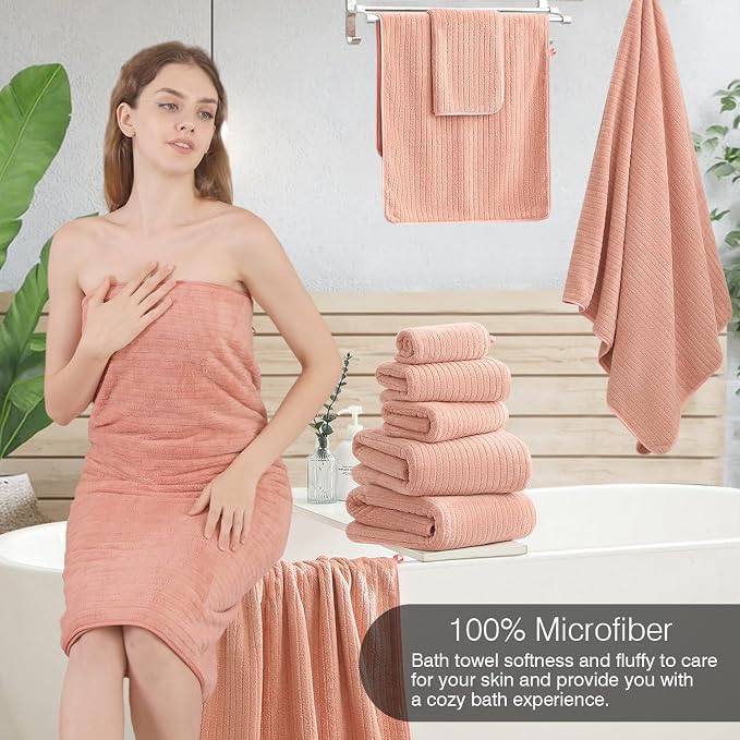 18 Piece Family Bath Towel Set Include 6 Bath Towels, 6 Hand Towels and 6 - Image 4