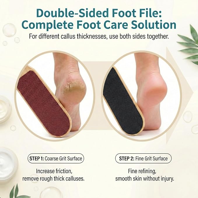2-Piece Foot File and Pumice Stone Set, Wooden Callus Remover - Image 6