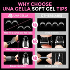 UNA GELLA Almond Nail Tips 216pcs Medium Almond Press on Nails Pre-shape Gel - Image 6