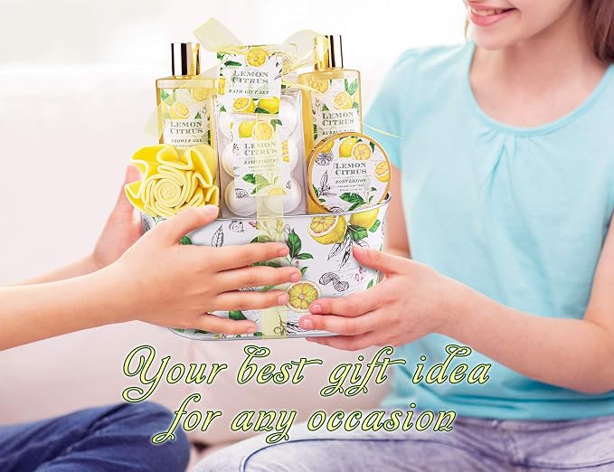 Bath Gift Set, Lemon Citrus Spa Gift Basket - Image 8