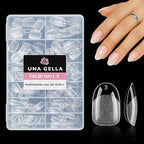 UNA GELLA Short Oval Round Nail Tips Pre Etched Short Oval Gel Nail Tips Soft by UNAGELLA