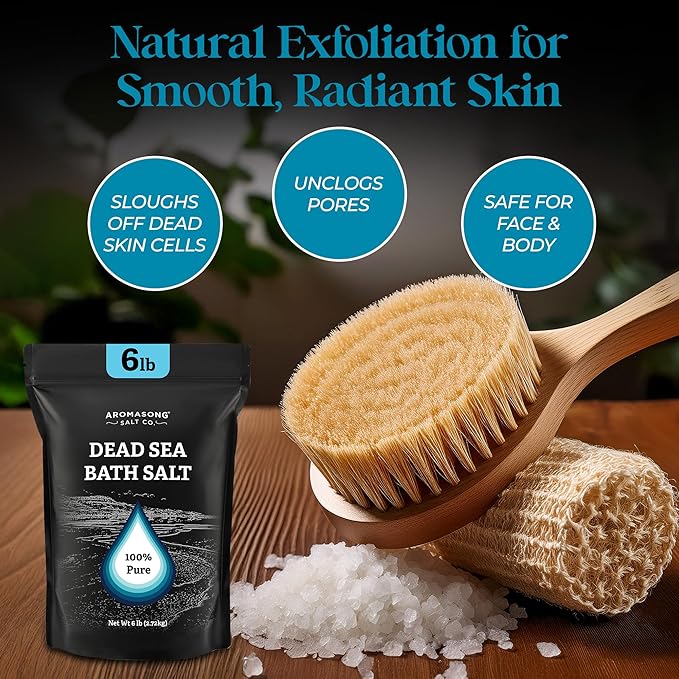 Aromasong Dead Sea Salt Bath Soak 6 Lbs. Bulk Pack – 100% Natural Dead Sea Salts - Image 6