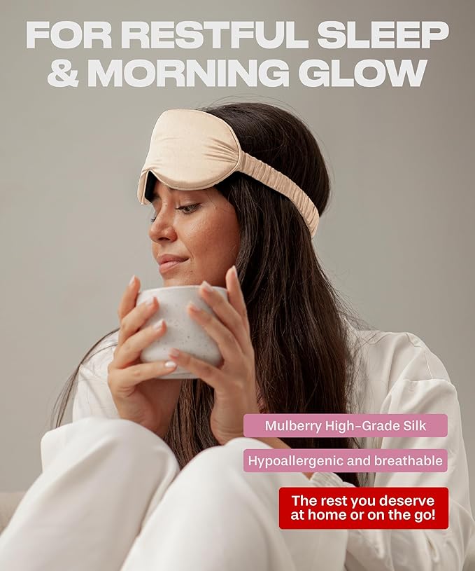 SUNDAYSILKS™ Exclusive Mulberry Silk Sleep Mask | Soft Eye Covers, and - Image 3