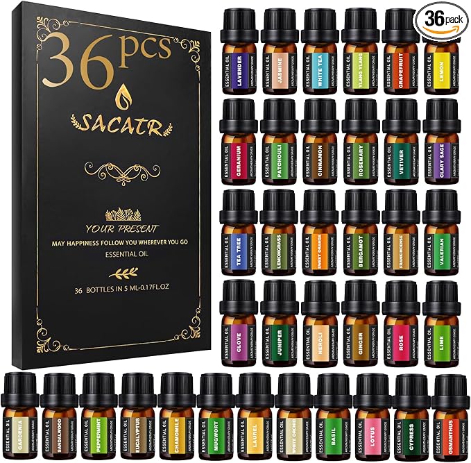 SACATR 36 Pcs Natural Essential Oil Sets, Essential Oils by SACATR