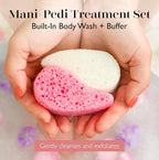 Spongellé Essentials Grapefruit Blush Mani/Pedi Buffer | Exfoliating Foot & - Image 2