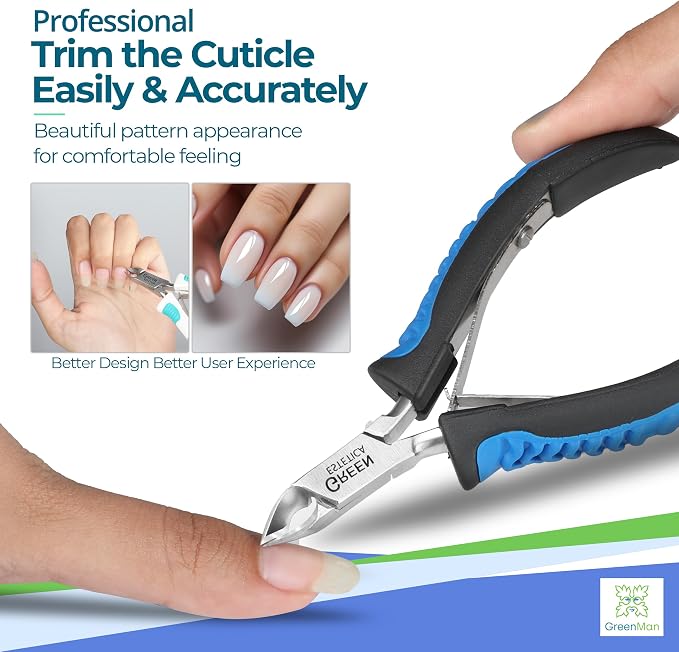 Cuticle Trimmer with Non-Slip Grip Handle Professional Stainless Steel Cuticle - Image 6