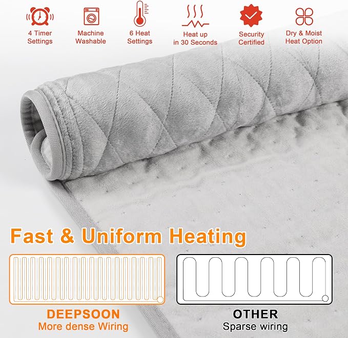 Deepsoon Heating Pad, Electric Heating Pads - Image 3