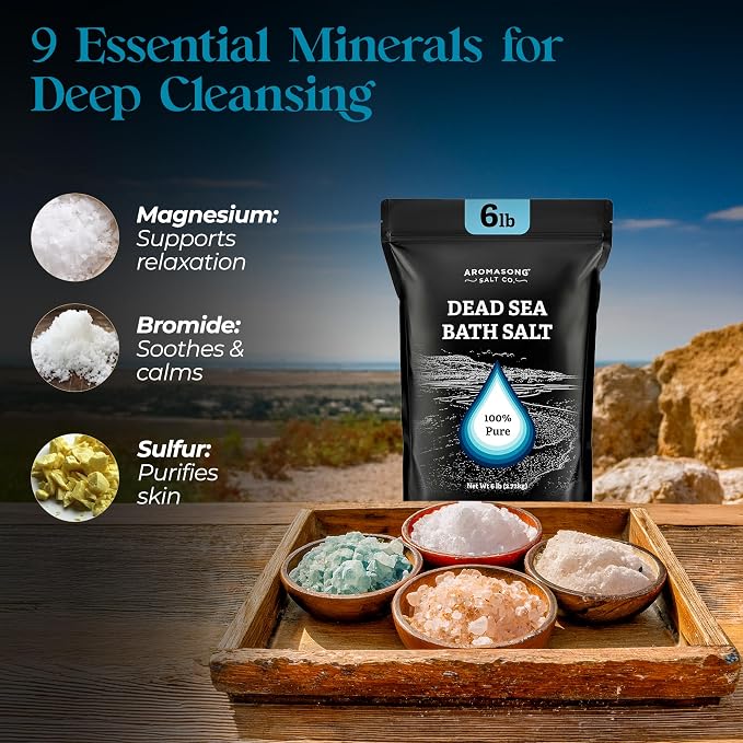 Aromasong Dead Sea Salt Bath Soak 6 Lbs. Bulk Pack – 100% Natural Dead Sea Salts - Image 3