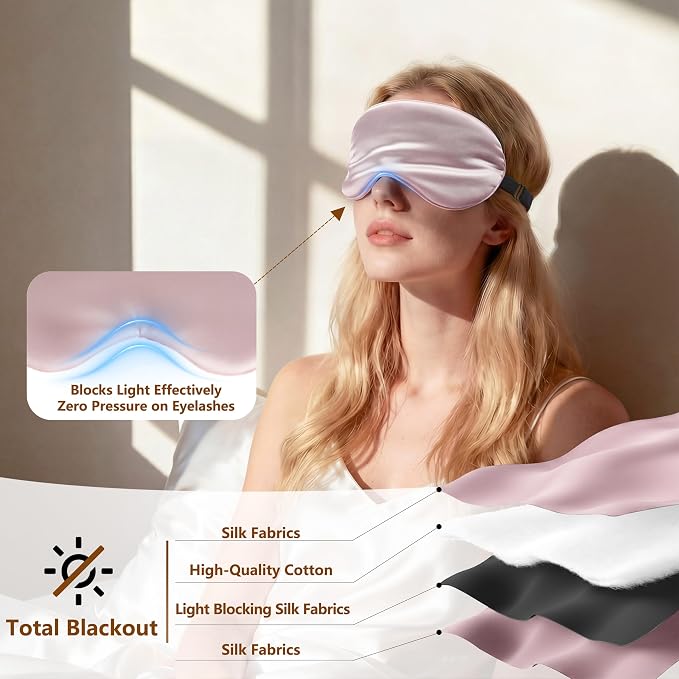 Sleep Mask Silk Eye Mask for Men Sleeping Mask, Adjustable Elastic Strap for - Image 3