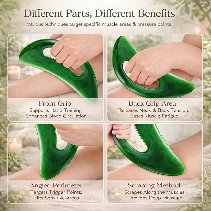 BBTO 2 Pcs Body Gua Sha Tool Large Resin Scraping Tools - Image 4