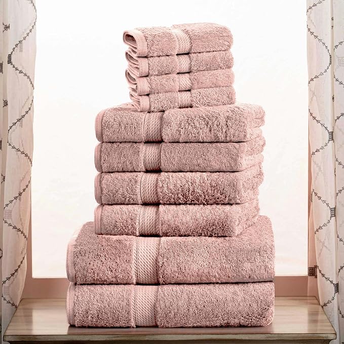 Superior Egyptian Cotton Pile 10-Piece Towel Set, Includes 2 Bath, 4 Hand by SUPERIOR