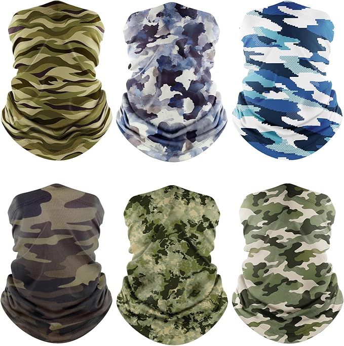 Fuinloth Neck Gaiter, 6 Pack Cooling UV Protection Bandana Face Mask Gator Scarf by fuinloth