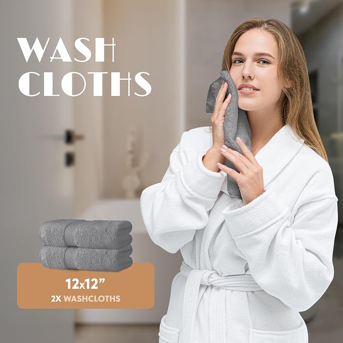 Light Gray Bath Towel Set of 6 - Image 6