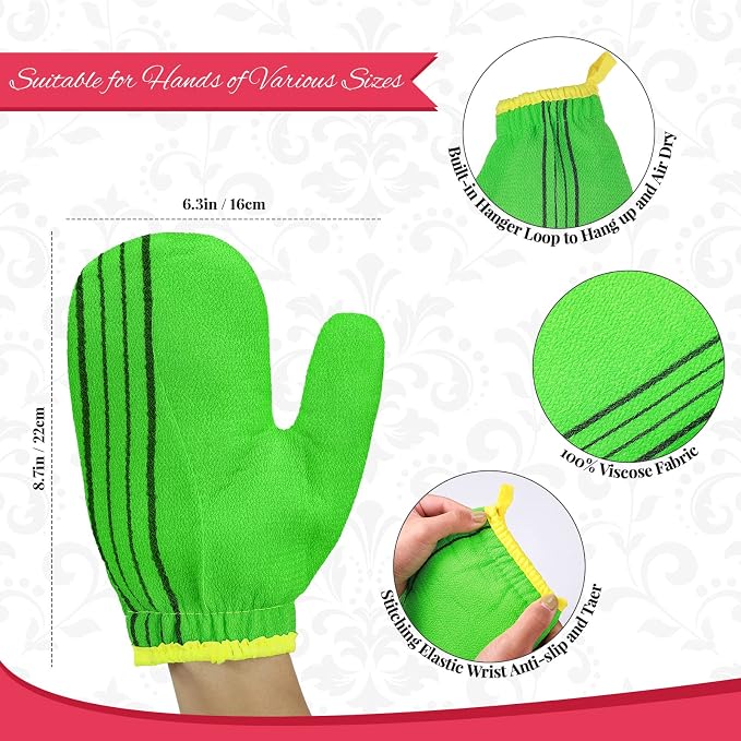 3 Pieces Korean Exfoliating Mitt Exfoliating Washcloth Korean Body Scrub Mitt - Image 2