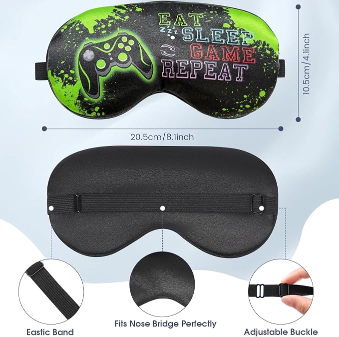 2 Pcs Boys Sleep Eye Mask, Guys Blackout Sleeping Silk Mask - Image 3