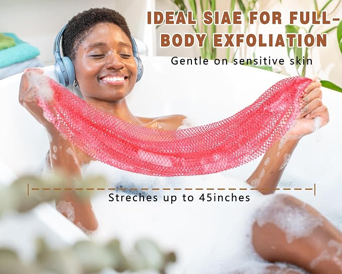 2 Pack African Net Sponge Exfoliating Body Scrubber Bath Sponge - Image 2