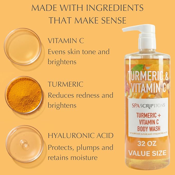 SpaScriptions Vitamin C & Turmeric Body Wash – Brightening Gentle Cleansing - Image 4