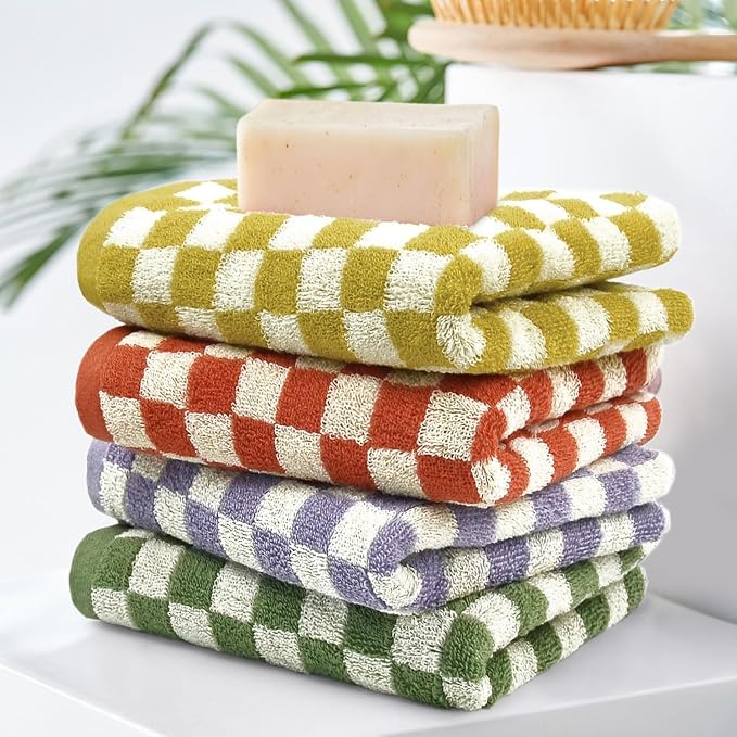 Jacquotha Hand Towels for Bathroom 4 Pack, Cotton Soft Absorbent for Face Spa - Image 6