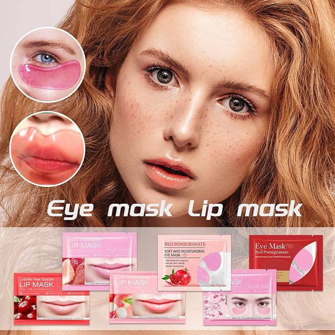 15 Pairs Under Eye Patches for Dark Circles, 15 Packs Lip Masks, Hydrating - Image 2