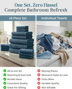100% Mercerized Cotton Bathroom Towel Sets of 24 - Image 5