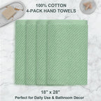 VOOVA & MOVAS Hand Towels for Bathroom Set of 4, Large 18" x 28", 100% Cotton | - Image 4