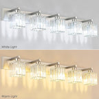 Aipsun Brushed Nickel Bathroom Lighting Fixtures 5 Light Vanity Light Crystal - Image 5