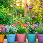 Bee Watering Station for Garden 4 Pack, Metal Double-Flower Bee Bath Garden - Image 6